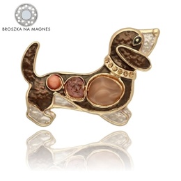 Broszka na magnes BR97614 Jamnik