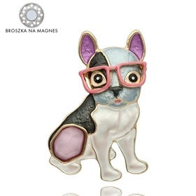 Broszka na magnes BR97619 Buldog Francuski